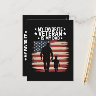 Cartão Postal De Festividades Dia dos Veteranos Pai Orgulhoso