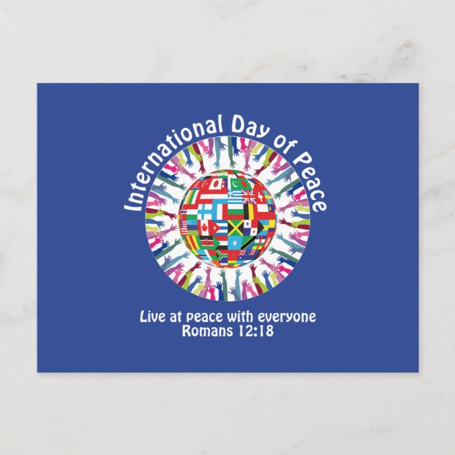 Cartão Postal De Festividades Dia Internacional da Paz (Frente)