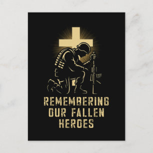 Cartão Postal De Festividades Dia Memorial Lembrando Nosso Fallen Heroes Fé US F