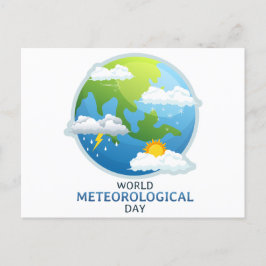 Cartão Postal De Festividades Dia Mundial da Meteorologia