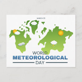Cartão Postal De Festividades Dia Mundial da Meteorologia