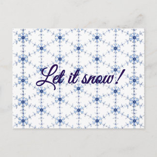 Cartão Postal De Festividades Diamond Snowflake Pattern Postcard