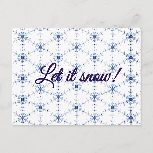 Cartão Postal De Festividades Diamond Snowflake Pattern Postcard (Frente)