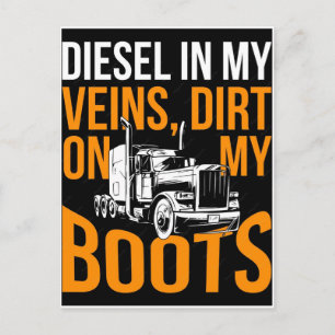 Cartão Postal De Festividades Diesel nas minhas veias, sujeira nas minhas botas
