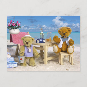 Cartão Postal De Festividades Dinky Bears on Holiday