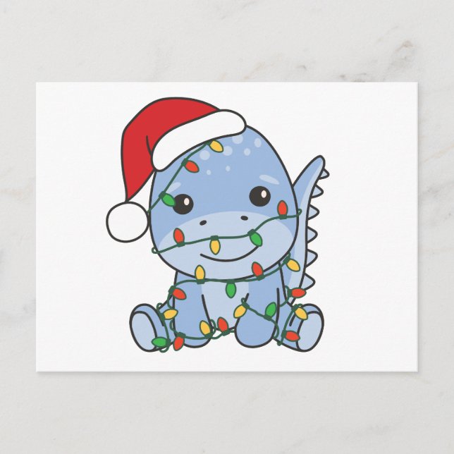Cartão Postal De Festividades Dino Natal Animais de inverno Dinos Feriados (Frente)