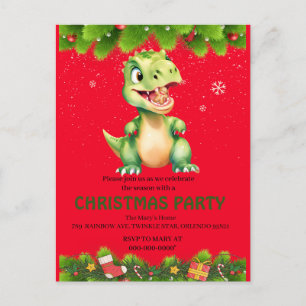 Cartão Postal De Festividades Dinossauro engraçado come biscoitos de pão de geng