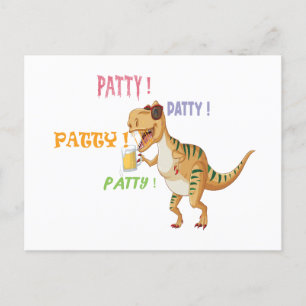 Cartão Postal De Festividades Dinossauros com festa