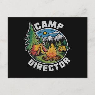 Cartão Postal De Festividades Diretor de Acampamento Retro Acampamento Acampamen
