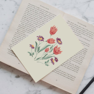 Cartão Postal De Festividades Disposição Floral Delicada do Buquê de Flor
