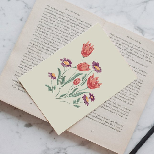 Cartão Postal De Festividades Disposição Floral Delicada do Buquê de Flor (Criador carregado)