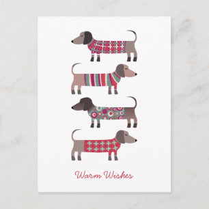 Cartão Postal De Festividades Diversão Dachshund Dog