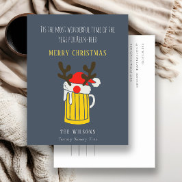 Cartão Postal De Festividades Divertido Azul Maravilhoso Tempo Para Cerveja Rein