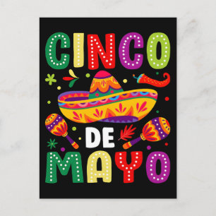 Cartão Postal De Festividades Divertido cinco de maio mexicano
