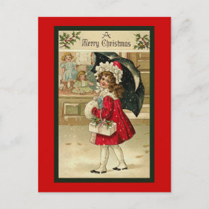 Cartão Postal De Festividades Do "cartão do casaco vermelho Natal"