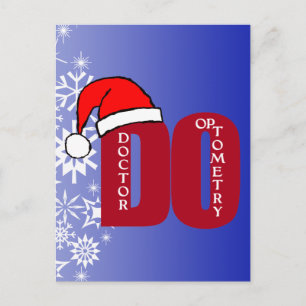 CARTÃO POSTAL DE FESTIVIDADES DO NATAL PAPAI NOEL MÉDICO DE OPTOMETRIA