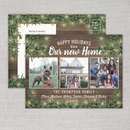 Cartão Postal De Festividades Do Novo Lar 3 Foto Natal Greenere & Lights