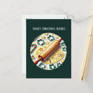 Cartão Postal De Festividades Doce desejo de Natal