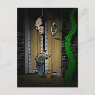 Cartão Postal De Festividades Doce ou Travessura na Noite de Halloween