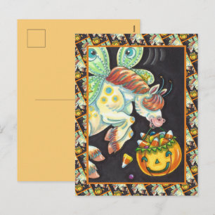 Cartão Postal De Festividades DOCES DE MILHO DE CAVALO Voador DE HALLOWEEN