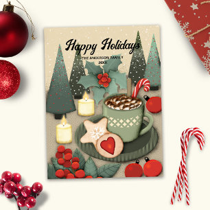 Cartão Postal De Festividades Doces de Natal Adoráveis