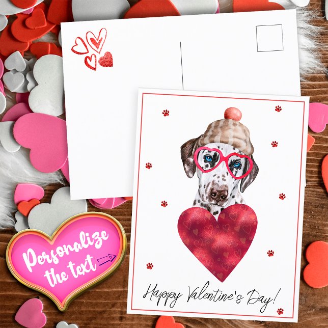 Cartão Postal De Festividades Dog Lover Namorados Dift Dalmatian (Criador carregado)