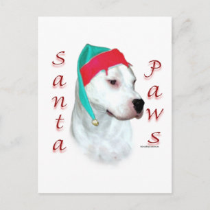 Cartão Postal De Festividades Dogo Argentino Papais noeis Paws