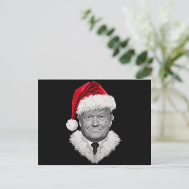 Cartão Postal De Festividades Donald Trump Natal Engraçado Dom do Papai Noel (Em pé/Frente)