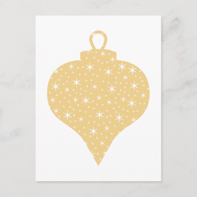 Cartão Postal De Festividades Dourado Design de Natal. (Frente)