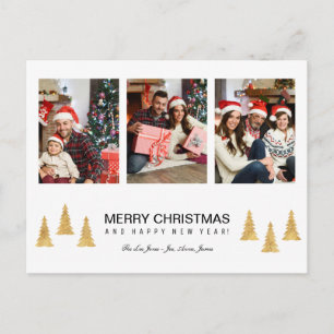 Cartão Postal De Festividades Dourado Natal