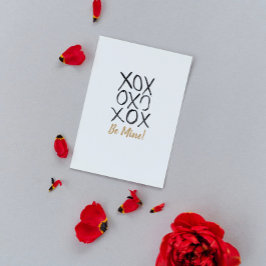 Cartão Postal De Festividades Dourado seja meu! Namorados Kisses XOXO