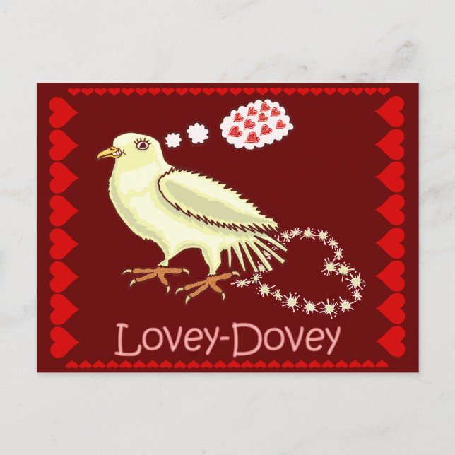 Cartão Postal De Festividades Dove Dia de os namorados Engraçado de Lovey Dovey (Frente)