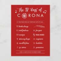 Doze Dias Engraçados de Corona | Vermelho Branco M