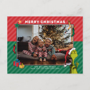 Cartão Postal De Festividades Dr. Seuss Foto da Família Grinch