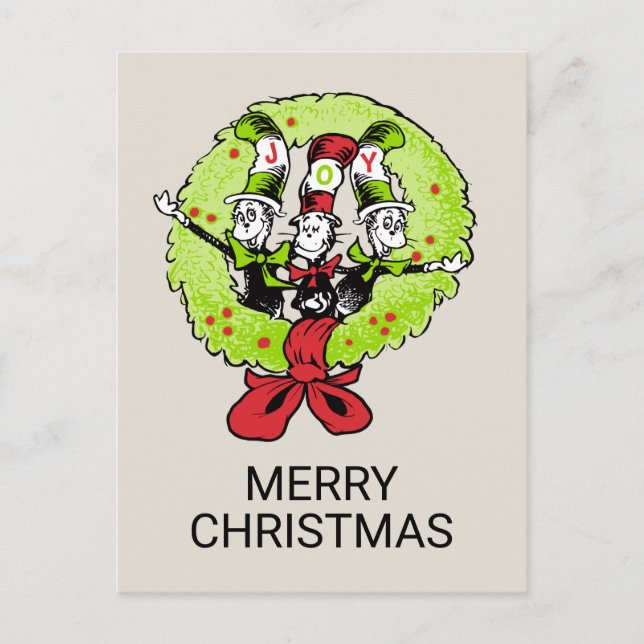Cartão Postal De Festividades Dr Seuss | The Grinch | Who-ville Christmas Joy (Frente)