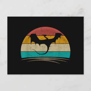 Cartão Postal De Festividades Dragão Camisa Retro Dragão Vintage Criador Mítico