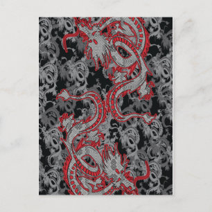 Cartão Postal De Festividades Dragão chinês - Ano do Dragão