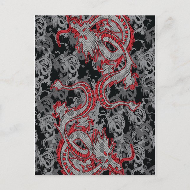 Cartão Postal De Festividades Dragão chinês - Ano do Dragão (Frente)