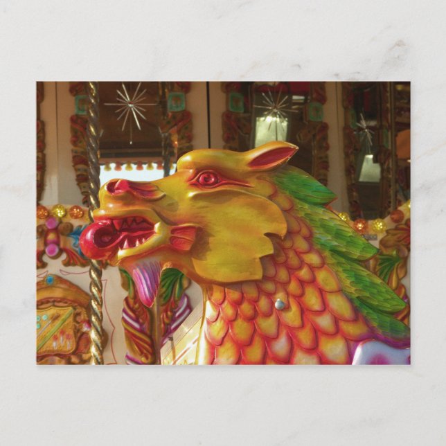 Cartão Postal De Festividades Dragão do carrossel (Frente)