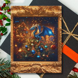 Cartão Postal De Festividades Dragão Real de Natal