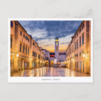 Cartão Postal De Festividades Dubrovnik, Croácia, imagem noturna com Stradum