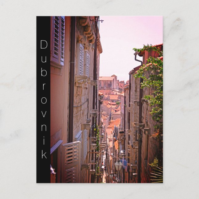 Cartão Postal De Festividades Dubrovnik Dentro nos Velhos Muros da Cidade III (Frente)