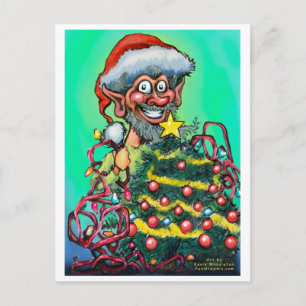 Cartão Postal De Festividades Duende de Natal