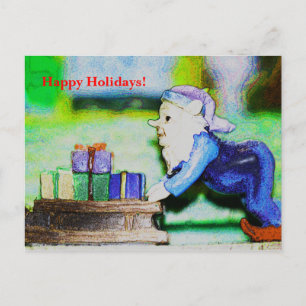 Cartão Postal De Festividades Duende Ocupado por Shirley Taylor