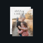 Cartão Postal De Festividades Duo Font Tipografia Foto do Natal Moderno<br><div class="desc">Cartão postal de Natal com fotos modernas,  com um design simples e mínimo com "Feliz Natal" em tipografia fofa e divertida sobre a sua foto favorita.</div>