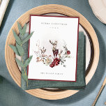 Cartão Postal De Festividades Dusky Stag Marsala Foliage Wreath Felry Christmas<br><div class="desc">Se precisar de mais alguma personalização,  por favor,  sinta-se à vontade para me enviar uma mensagem em yellowfebstudio@gmail.com.</div>