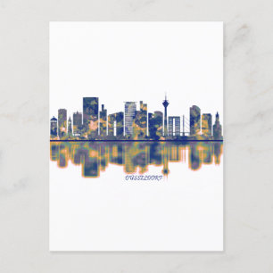 Cartão Postal De Festividades Dusseldorf Skyline