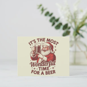 Cartão Postal De Festividades É A Época Mais Maravilhosa Para Um Papai Noel Cerv