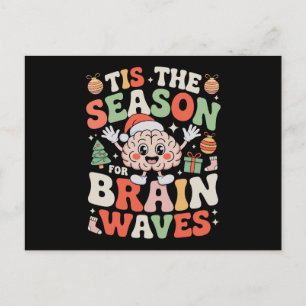 Cartão Postal De Festividades É a Época para Ondas Cerebrais de Natal Neurologia