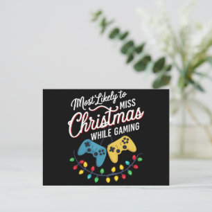 Cartão Postal De Festividades É Mais Provável Perder O Natal Enquanto Joga Jogad